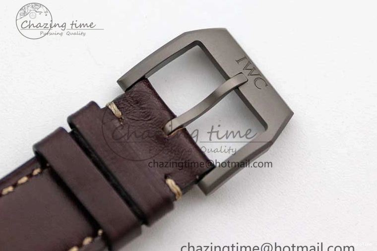 MIROTIME 0312 Mark XVIII IW327006 Titanium M+F 1:1 Best Edition Black Dial on Brown Leather Strap A Efficient 7052